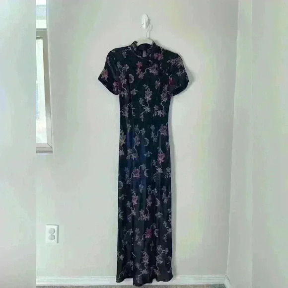 VINTAGE y2k 90s Rachel green maxi dress whimsigoth dark fairy gothcore - Picture 1 of 10